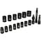 Milton 1/2 in. Drive Shallow 6-Point Impact Socket Set, 11-30mm Metric, Coated Black Oxide Finish 17-Piece 1300-SS-06 - alternate 3